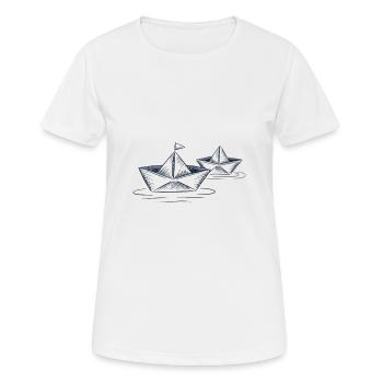 Bateaux en papier origami bateau artisanat plier - T-shirt respirant Femme - blanc - Devant - AI Model Female 172 dark (172cm)