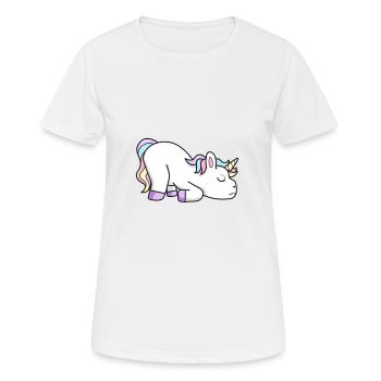 Licorne fatiguée - T-shirt respirant Femme - blanc - Devant - AI Model Female 172 dark (172cm)