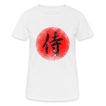 Kanji Samouraï - T-shirt respirant Femme - blanc - Devant - AI Model Female 172 dark (172cm)