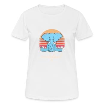 Irrelefant Elefant Wortwitz - Frauen T-Shirt atmungsaktiv - Weiß - Vorne - AI Model Female 172 dark (172cm)