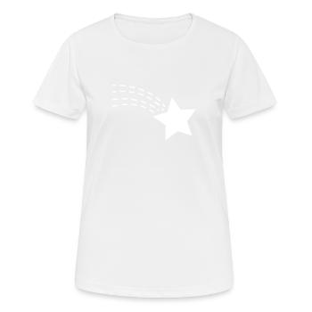 Sterne Sternschnuppe Sternchen selbst gestalten - Frauen T-Shirt atmungsaktiv - Weiß - Vorne - AI Model Female 172 dark (172cm)