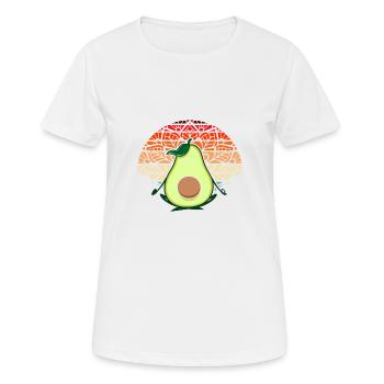 Yoga Avocado Meditation Spirituel Yoga Pose Retro - Frauen T-Shirt atmungsaktiv - Weiß - Vorne - AI Model Female 172 dark (172cm)