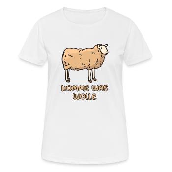 Come What Wool Sheep Pun - Women's Breathable T-Shirt - white - Front - AI Model Female 172 dark (172cm)