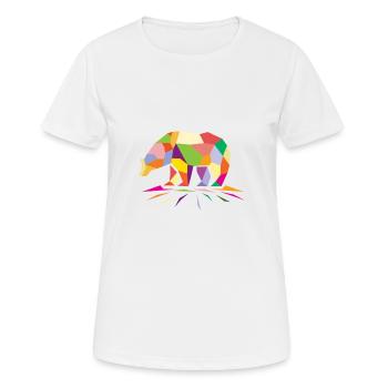 Ours polygone - T-shirt respirant Femme - blanc - Devant - AI Model Female 172 dark (172cm)