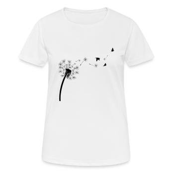 Pissenlit pissenlit nature rêve oiseau disant - T-shirt respirant Femme - blanc - Devant - AI Model Female 172 dark (172cm)