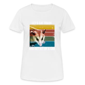 Eat Trash Possum animaux cadeau - T-shirt respirant Femme - blanc - Devant - AI Model Female 172 dark (172cm)