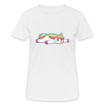 Müdes Einhorn KO Platt - Frauen T-Shirt atmungsaktiv - Weiß - Vorne - AI Model Female 172 dark (172cm)