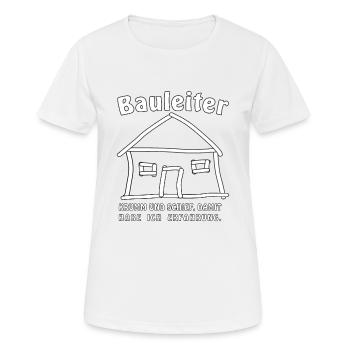Haus Krumm und Schief damit habe ich Erfahrung - Frauen T-Shirt atmungsaktiv - Weiß - Vorne - AI Model Female 172 dark (172cm)