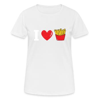 Chemise French Fry Lover - TShirt French Fries - Fas - T-shirt respirant Femme - blanc - Devant - AI Model Female 172 dark (172cm)