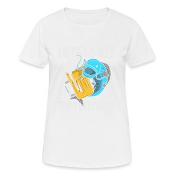 Pêcheur pêche poisson-chat amateur de bière cadeau à tête plate - T-shirt respirant Femme - blanc - Devant - AI Model Female 172 dark (172cm)