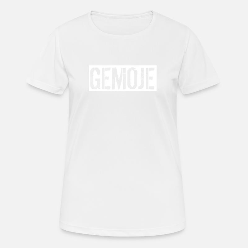 Gemoje Hessisch dialecte cadeau de dialecte de la Sarre - T-shirt respirant Femme - blanc