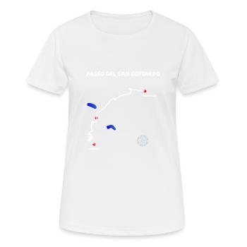 Gotthard Pass Passo del San Gottardo Serpentine - Women's Breathable T-Shirt - white - Front - AI Model Female 172 dark (172cm)