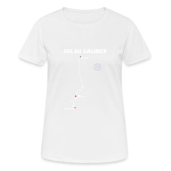 Col du Galibier 2642 m Serpentine in Frankreich - Frauen T-Shirt atmungsaktiv - Weiß - Vorne - AI Model Female 172 dark (172cm)
