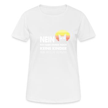 Nein Keine Kinder Die Katze Ist Allergisch Katzen - Frauen T-Shirt atmungsaktiv - Weiß - Vorne - AI Model Female 172 dark (172cm)