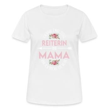 Reiterin Und Mama Pferde Mutter Reitsport Familie - Frauen T-Shirt atmungsaktiv - Weiß - Vorne - AI Model Female 172 dark (172cm)