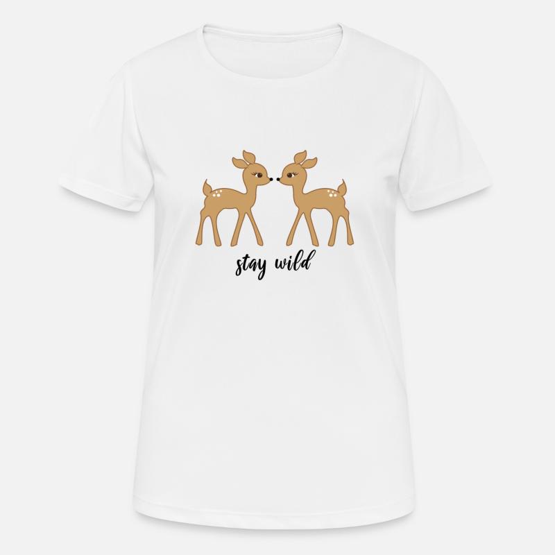 STAY WILD - Women's Breathable T-Shirt - white