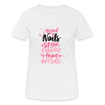 Nail polish nail design manicure nail salon nails - Women's Breathable T-Shirt - white - Front - AI Model Female 172 dark (172cm)
