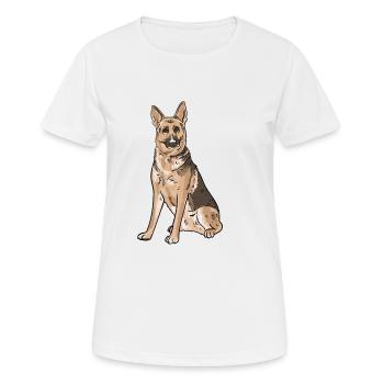 German Shepherd - Women's Breathable T-Shirt - white - Front - AI Model Female 172 dark (172cm)