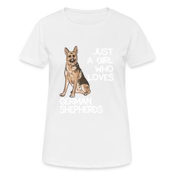 Just A Girl Who Loves German Shepherds - Women's Breathable T-Shirt - white - Front - AI Model Female 172 dark (172cm)