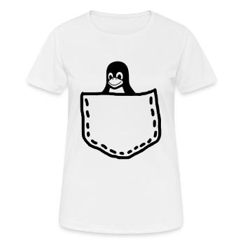 LINUX TUX PINGUIN MASKOTTCHEN - Frauen T-Shirt atmungsaktiv - Weiß - Vorne - AI Model Female 172 dark (172cm)
