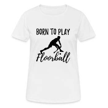 Floorball - Frauen T-Shirt atmungsaktiv - Weiß - Vorne - AI Model Female 172 dark (172cm)