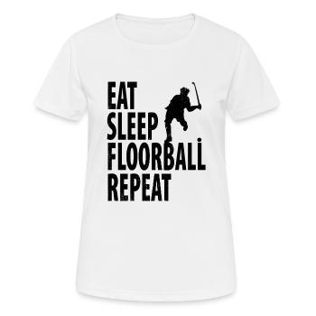 Floorball - Frauen T-Shirt atmungsaktiv - Weiß - Vorne - AI Model Female 172 dark (172cm)