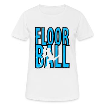 Floorball - Frauen T-Shirt atmungsaktiv - Weiß - Vorne - AI Model Female 172 dark (172cm)