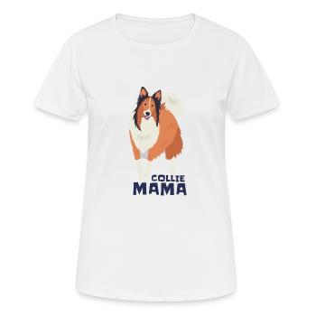 Langhaar Collie Mama | Collie Rough Collies - Frauen T-Shirt atmungsaktiv - Weiß - Vorne - AI Model Female 172 dark (172cm)