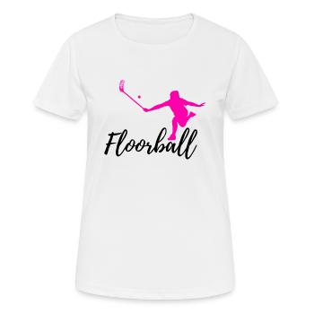 Floorball - Frauen T-Shirt atmungsaktiv - Weiß - Vorne - AI Model Female 172 dark (172cm)