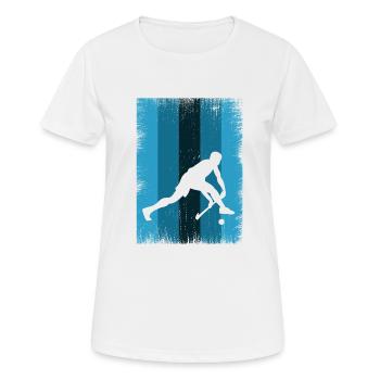 Floorball - Frauen T-Shirt atmungsaktiv - Weiß - Vorne - AI Model Female 172 dark (172cm)
