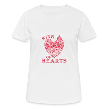 König der Herzen - Frauen T-Shirt atmungsaktiv - Weiß - Vorne - AI Model Female 172 dark (172cm)
