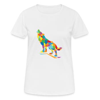 Polygone de loup - T-shirt respirant Femme - blanc - Devant - AI Model Female 172 dark (172cm)