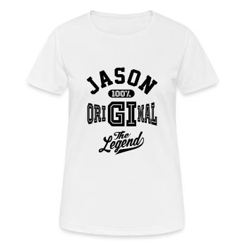 Cadeau d'anniversaire personnalisé nom Jason - T-shirt respirant Femme - blanc - Devant - AI Model Female 172 dark (172cm)