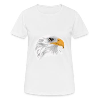 Tête d'aigle à tête blanche avec bec comme dessin - T-shirt respirant Femme - blanc - Devant - AI Model Female 172 dark (172cm)
