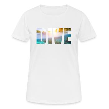 DIVE Geschenkidee für Taucher Tauchen scuba diving - Frauen T-Shirt atmungsaktiv - Weiß - Vorne - AI Model Female 172 dark (172cm)