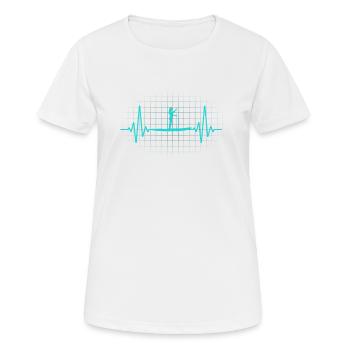 Stand-up paddling Stand-up paddling EKG heartbeat - Women's Breathable T-Shirt - white - Front - AI Model Female 172 dark (172cm)