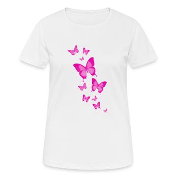 Papillon papillon des animaux coloré couleur - T-shirt respirant Femme - blanc - Devant - AI Model Female 172 dark (172cm)
