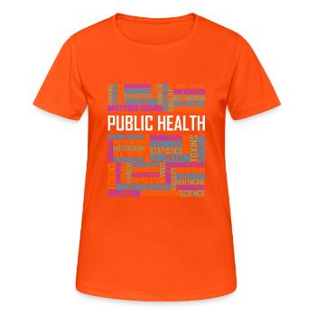 Public Health Words - Women's Breathable T-Shirt - neon orange - Front - AI Model Female 172 dark (172cm)