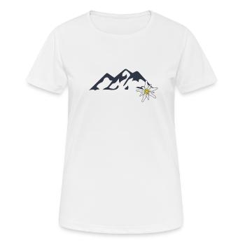 Berge und Edelweiss - Frauen T-Shirt atmungsaktiv - Weiß - Vorne - AI Model Female 172 dark (172cm)