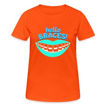 Braces Mouth Teeth Orthodontist - Women's Breathable T-Shirt - neon orange - Front - AI Model Female 172 dark (172cm)