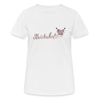 Wolle Stricken - Frauen T-Shirt atmungsaktiv - Weiß - Vorne - AI Model Female 172 dark (172cm)