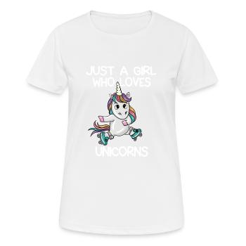 Juste une fille qui aime les licornes - T-shirt respirant Femme - blanc - Devant - AI Model Female 172 dark (172cm)