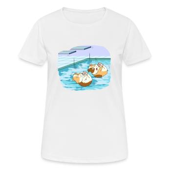 Swimming guinea pig diving platform diving board - Women's Breathable T-Shirt - white - Front - AI Model Female 172 dark (172cm)