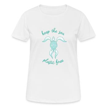 Keep The Sea Plastic Free - Stop Ocean Pollution - Frauen T-Shirt atmungsaktiv - Weiß - Vorne - AI Model Female 172 dark (172cm)