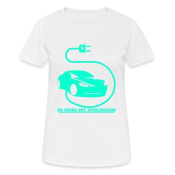 E Auto Elektro Auto Grün - Frauen T-Shirt atmungsaktiv - Weiß - Vorne - AI Model Female 172 dark (172cm)