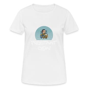 FREISTAAT OIDA Bayern Munich München bayrisch - Frauen T-Shirt atmungsaktiv - Weiß - Vorne - AI Model Female 172 dark (172cm)