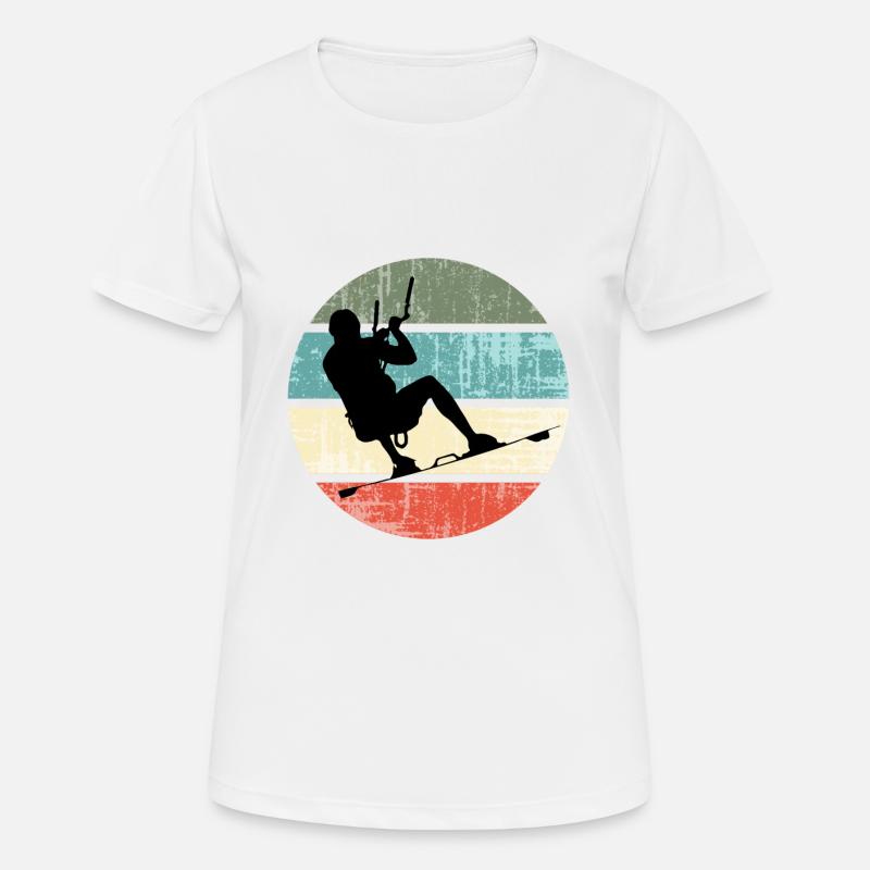 KITE Kite Kiteboarding Kitesurfing Retro - Women's Breathable T-Shirt - white