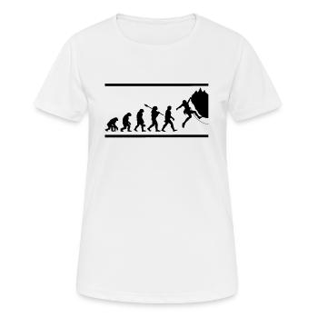 Felskletterer Klettern Evolution - Frauen T-Shirt atmungsaktiv - Weiß - Vorne - AI Model Female 172 dark (172cm)