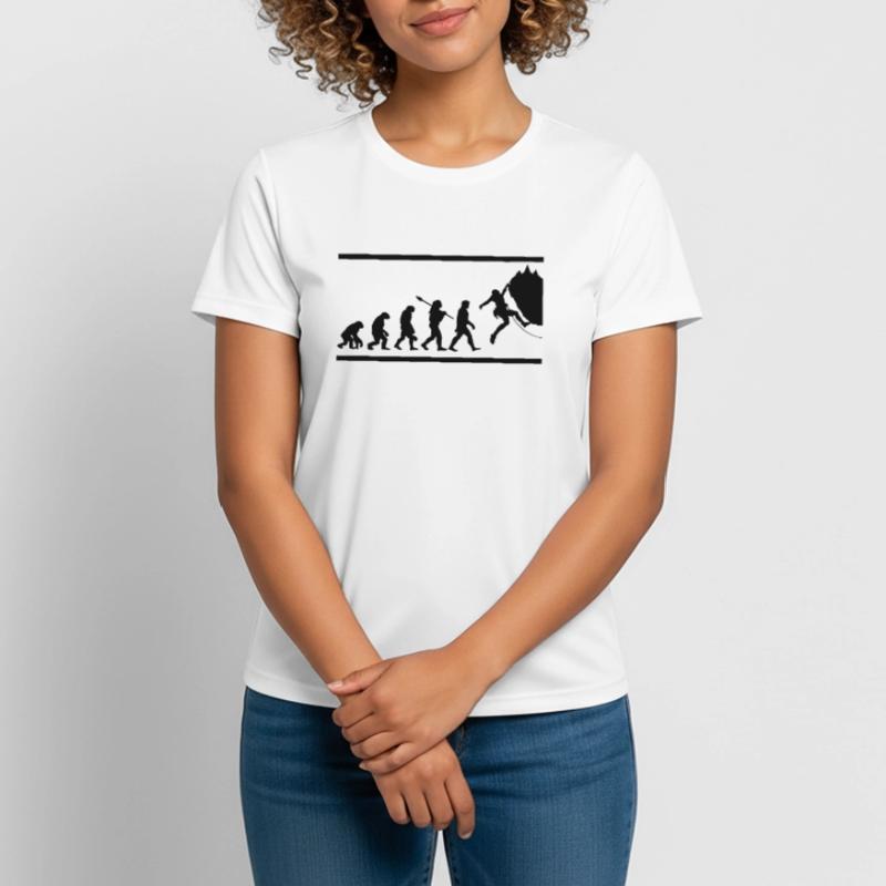 Felskletterer Klettern Evolution Frauen T-Shirt atmungsaktiv