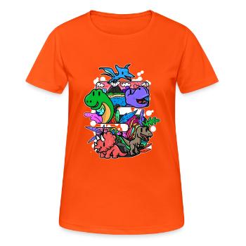 5 Years Birthday Dinosaur Dino - Women's Breathable T-Shirt - neon orange - Front - AI Model Female 172 dark (172cm)
